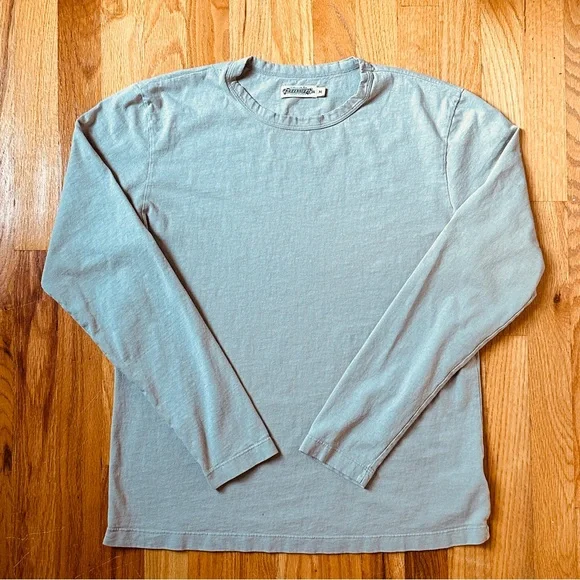 Freenote Cloth Medium Sage 9oz Long Sleeve T-Shirt - Picture 1 of 5